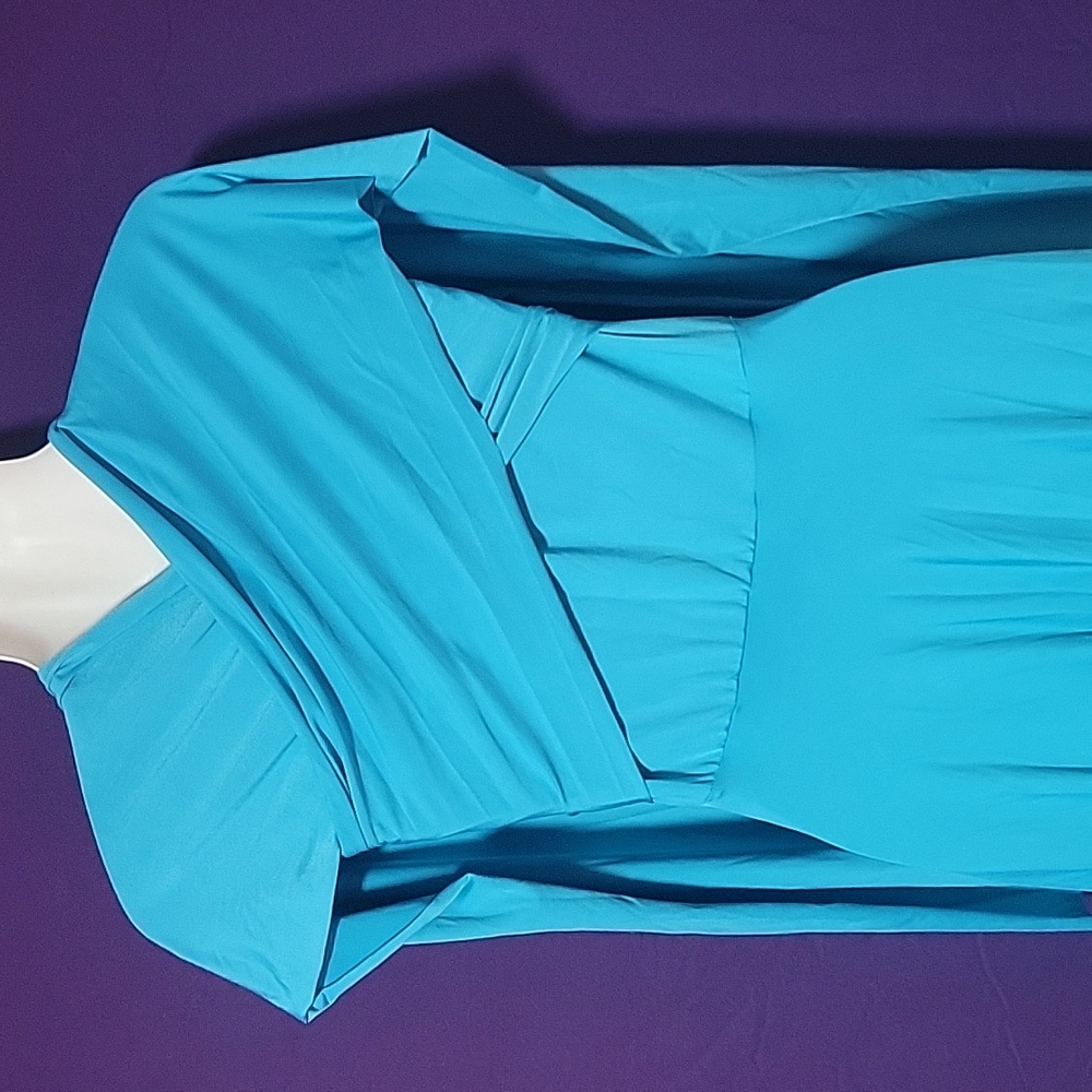 Blue strapless wrap dress - Picture 5 of 8